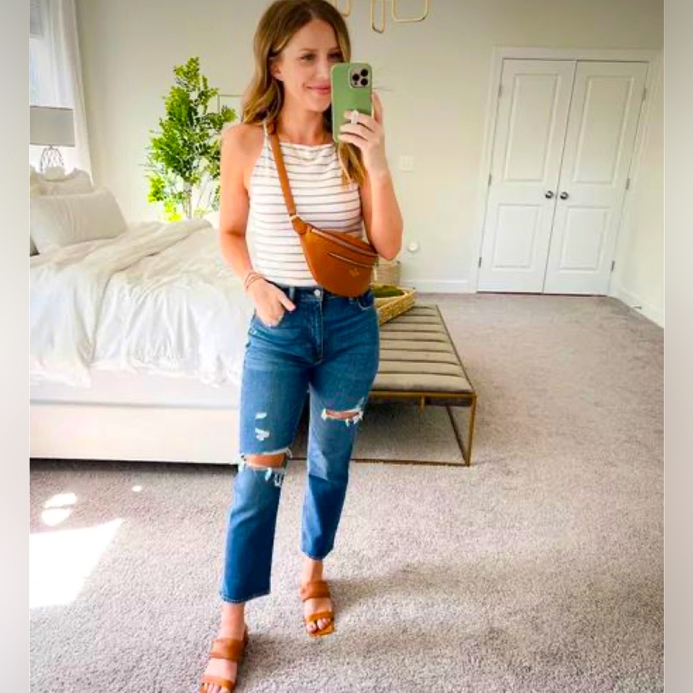Abercrombie and Fitch Boat neck striped Bodysuit
